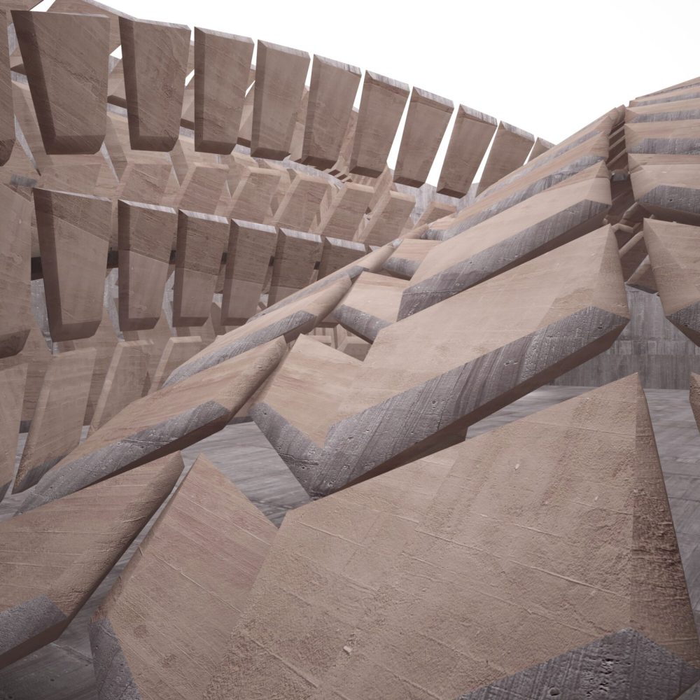 close-up-staircase-with-large-number-stairs-made-concrete-blocks